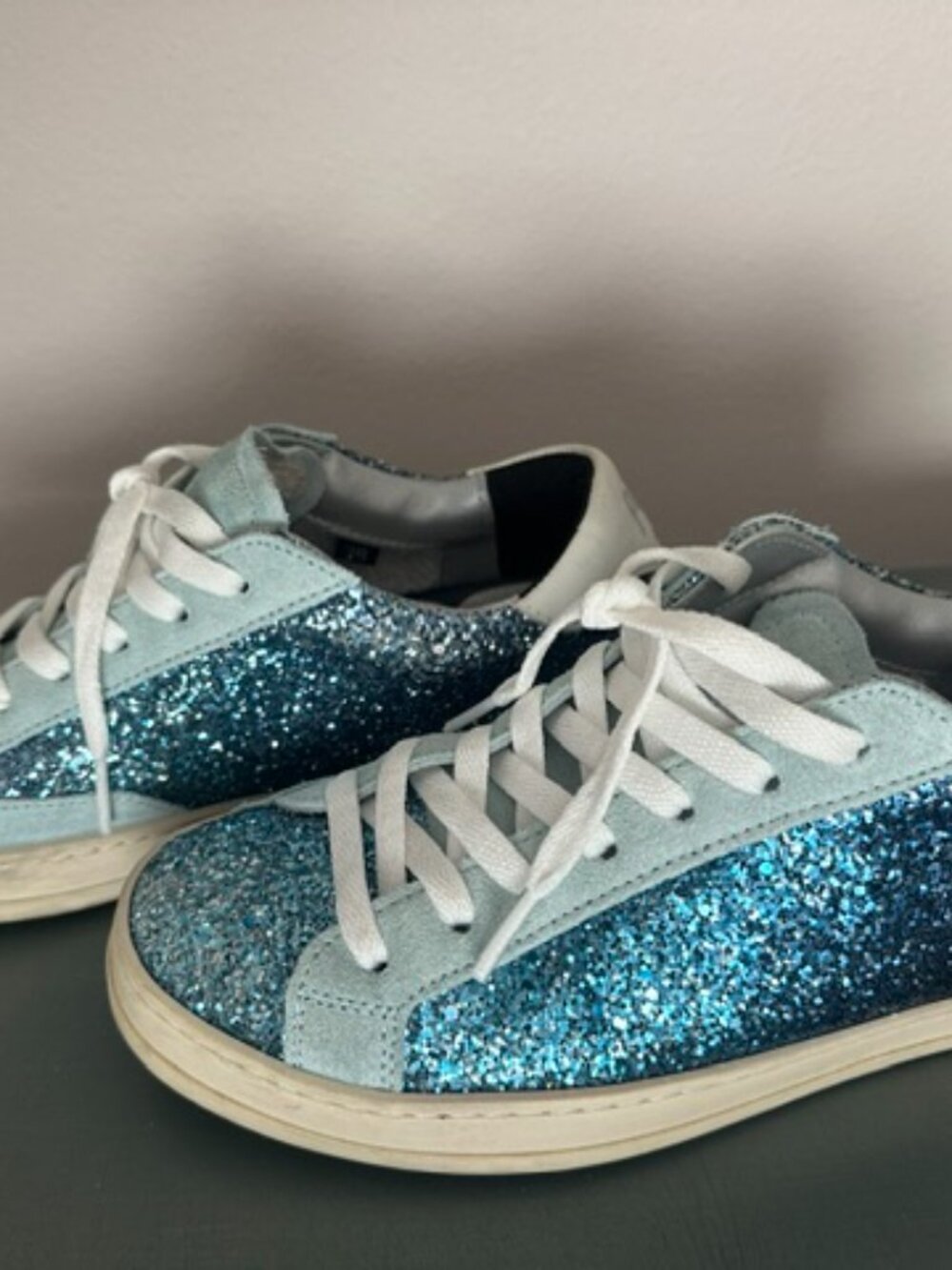 P448 Blue Glitter Sneakers